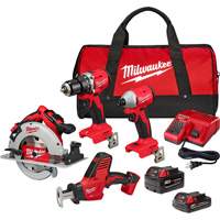 4-Tool Combo Kit, Lithium-Ion, 18 V TGS INDUSTRIEL
