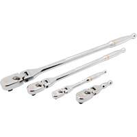 1/4", 3/8" & 1/2" Drive 120XP Full Polish Flex Handle Teardrop Ratchet Set TGS INDUSTRIEL