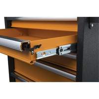 Armoire roulante pour outils s&eacute;rie GSX, 6 tiroirs, 36" la x 18-1/5" p x 37-2/5" h, Noir/Orange TGS INDUSTRIEL