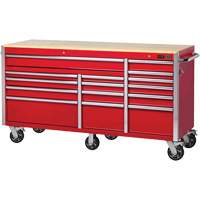 PRC7215 Armoire roulante de s&eacute;rie Pro, 15 tiroirs, 72" la x 24" p x Rouge TGS INDUSTRIEL