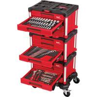 Ensemble maître de 366 outils &agrave; main pour m&eacute;caniciens avec tiroirs PACKOUT et diable, 16-3/10" x 22-1/5" x 48-5/8", Noir/Rouge TGS INDUSTRIEL