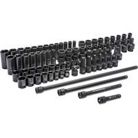 6 Point SAE/Metric Master Socket Set, 80 Pcs, Impact, 3/8" Drive Size, Deep TGS INDUSTRIEL