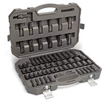 6 Point SAE/Metric Master Socket Set, 80 Pcs, Impact, 3/8" Drive Size, Deep TGS INDUSTRIEL