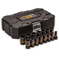 Bolt Biter Extraction Socket Set, 15 Pcs, Impact, 1/4"/3/8" Drive Size TGS INDUSTRIEL