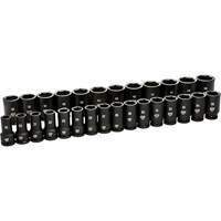6 Point Metric Socket Set, 28 Pcs, Impact, 3/4" Drive Size, Deep TGS INDUSTRIEL