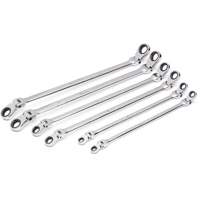 Jeu de cl&eacute;s &agrave; cliquet double m&eacute;triques &agrave; 12 pans et 90 dents Gearbox, T&ecirc;te articul&eacute;e, 6 morceaux, M&eacute;trique TGS INDUSTRIEL