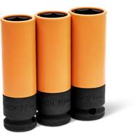 Metric High-Strength Wheel Protector Socket Set, 3 Pcs, Impact, 1/2" Drive Size, Deep TGS INDUSTRIEL