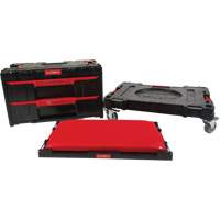 Ensemble de coffres &agrave; outils Arx de 3 morceaux avec socle &agrave; roulettes pivotantes, 23-1/10" x 15" x 13-2/5', Noir TGS INDUSTRIEL