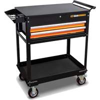 Chariot utilitaire, 2 tiroirs, 32-1/2" la x 42" h, Noir/Orange TGS INDUSTRIEL
