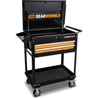 Chariot utilitaire, 2 tiroirs, 32-1/2" la x 42" h, Noir/Orange TGS INDUSTRIEL