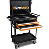Chariot utilitaire, 2 tiroirs, 32-1/2" la x 42" h, Noir/Orange TGS INDUSTRIEL