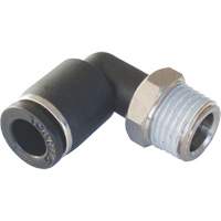 MAXFIT Push-to-Connect to Male NPT Elbow Adapter, 3/8" x 1/2" Dia., PBT Polymer TGS INDUSTRIEL