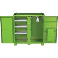 Armoire ventil&eacute;e pour le rangement d'&eacute;PI sur place, Acier, Vert lime haute visibilit&eacute; TGS INDUSTRIEL