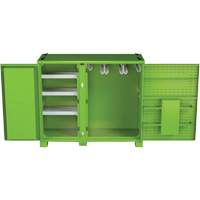 Armoire ventil&eacute;e pour le rangement d'&eacute;PI sur place, Acier, Vert lime haute visibilit&eacute; TGS INDUSTRIEL