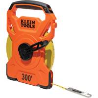Open Reel Tape Measure with Single Hook and Carabiner, 1/2" x 300', 1/10" Graduations TGS INDUSTRIEL