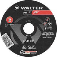 HP Depressed Center Grinding Wheel, 7" x 1/4", 7/8" Arbor, Type 28 TGS INDUSTRIEL