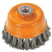 Brosse &agrave; fils nou&eacute;s torsad&eacute;s, 3" dia. x M10x1,25 arbre TGS INDUSTRIEL