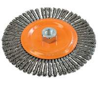 Brosse &agrave; fils nou&eacute;s pour cordons de soudure, Dia. 6-7/8'', Fils 0,02", Arbre 5/8"-11, Acier TGS INDUSTRIEL