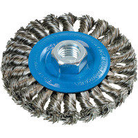 Brosse rotative &agrave; fils nou&eacute;s large, Arbre 5/8"-11, Acier TGS INDUSTRIEL