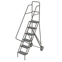 Rolling Ladder, 6 Steps, Serrated, 66" High TGS INDUSTRIEL