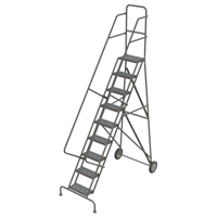 Rolling Ladder, 9 Steps, Serrated, 96" High TGS INDUSTRIEL