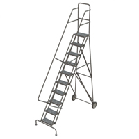 Rolling Ladder, 10 Steps, Serrated, 106" High TGS INDUSTRIEL