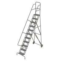 Rolling Ladder, 11 Steps, Serrated, 116" High TGS INDUSTRIEL