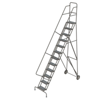 Rolling Ladder, 12 Steps, Serrated, 126" High TGS INDUSTRIEL