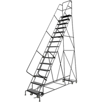 &eacute;chelles roulantes multidirectionnelles, 15 marches, Largeur de la marche 24", Hauteur de la plateforme 150", Acier TGS INDUSTRIEL
