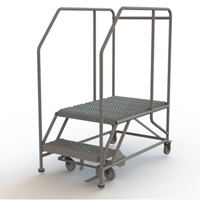 Plateforme de travail mobile, Acier, 2 Marches, 20" ha, 35" p, 24" Marche, Stri&eacute; TGS INDUSTRIEL