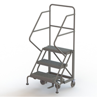 Safety Slope Rolling Ladder, 3 Steps, Serrated, 50° Incline, 30" High TGS INDUSTRIEL