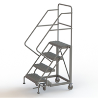Safety Slope Rolling Ladder, 4 Steps, Serrated, 50° Incline, 40" High TGS INDUSTRIEL