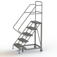 Safety Slope Rolling Ladder, 5 Steps, Serrated, 50° Incline, 50" High TGS INDUSTRIEL