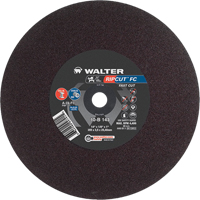 Meule &agrave; tronçonner Ripcut II pour la coupe de l'acier inoxydable et l'acier sur scies fixes, 14" x 1/8", Arbre de 1", Type 1, Oxyde d'aluminium, 4400 Tr/min TGS INDUSTRIEL