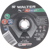 Meules &agrave; moyeu d&eacute;port&eacute; Flexcut, 7", 24 Grain, Oxyde d'aluminium, 7/8", 8600 Tr/min, Type 29 TGS INDUSTRIEL