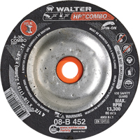 HP Combo Spin-On Combination Wheel, 4-1/2" x 1/8", 5/8"-11 Arbor, Type 27S TGS INDUSTRIEL