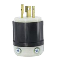 2-Pole 3-Wire Grounding Locking Plug, Nylon, 20 A, 347 V, L24-20P TGS INDUSTRIEL