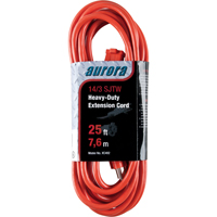 Vinyl Extension Cord, Outdoor, SJTW, 14/3 AWG, 15 A, 25' TGS INDUSTRIEL