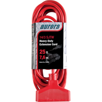 Vinyl Extension Cord, Outdoor, SJTW, 14/3 AWG, 15 A, 3 Outlet(s), 25' TGS INDUSTRIEL