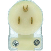 Angled Hospital Grade Extension Plug, Nylon, 15 Amps, 125 V TGS INDUSTRIEL