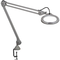 Lampe grossissante, Dioptrie 5, Ampoule DEL, Bras de 45", Pinces serre-joints, Gris TGS INDUSTRIEL