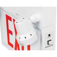 Enseigne de sortie avec &eacute;clairage de s&eacute;curit&eacute;, DEL, &agrave; piles/&agrave; raccordement fixe, 12-1/10" lo x 11" la, Anglais TGS INDUSTRIEL